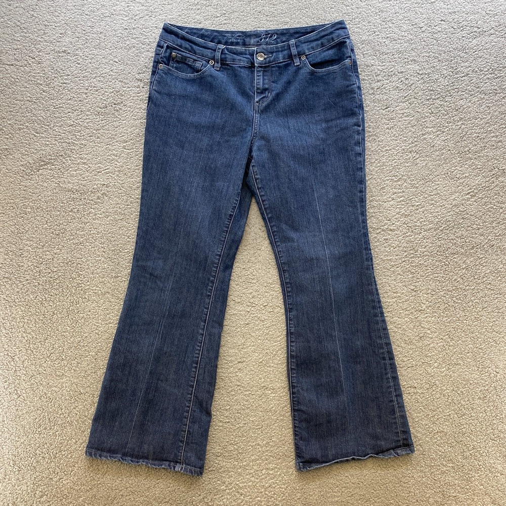 The Limited 312 Flare Leg Jeans Women's Size 10 Mid Rise Stretch Dark Wash Denim